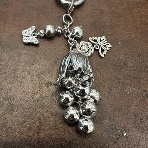 Silver Grape Cluster Key chain